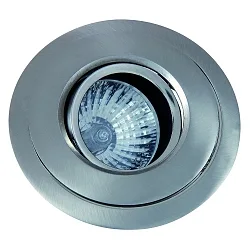 Alu-Druckguss-Einbaustrahler für MR16, IP20, Ø 9.1cm, blendfrei, Einsatz abziehbar, ohne Fassung, schwenkbar, eisen gebürstet