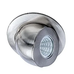 Alu-Druckguss Halb-Einbaustrahler, Periskop-Stil, IP20, GU10x, 70° schwenkbar, 355° drehbar, mit Frontblende, eisen gebürstet