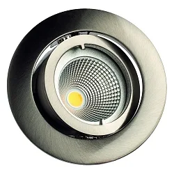 Alu-Druckguss-Einbaustrahler für MR11 (Ø 3.5cm), IP20, Ø 6cm, mit Bajonett, ohne Fassung, schwenkbar, eisen gebürstet