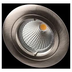 Alu-Druckguss-Einbaustrahler für MR16, IP20, Ø 8.2cm, mit Bajonett, ohne Fassung, starr, eisen gebürstet