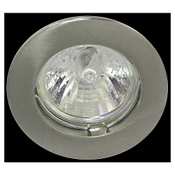 Alu-Druckguss-Einbaustrahler für MR11 (Ø 3.5cm), IP20, Ø 5.5cm, mit Bajonett, ohne Fassung, starr, eisen gebürstet