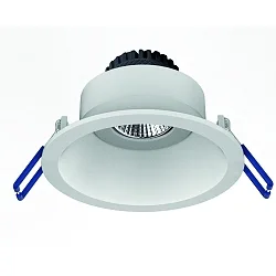 Einbaustrahler TOM, IP20, Rund, Ø 10.5cm, ohne Fassung, für LED Modul Ø 5cm. schwenkbar, Alu-Druckguss, sandweiß