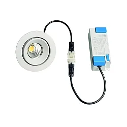 Outdoor LED Einbaustrahler-Set GAIL, IP65, Plug&Play, 6W 2700-4000K (CCT Switch) 600lm 40°, CRi>90, dimmbar, schwenkbar, weiß
