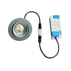 Outdoor LED Einbaustrahler-Set GAIL, IP65, Plug&Play, 6W 2700-4000K (CCT Switch) 600lm 40°, CRi>90, dimmbar, schwenkbar, silber