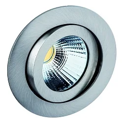 LED Recessed spot TALU, round, 8W, 2700K, IP20, swivelling, without converter, iron brushed