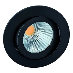 LED Einbaustrahler, 40°, 7W, 2300-3000K, IP20, mit Scheibe, ohne Konverter, schwarz