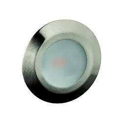 LED Möbeleinbau-Strahler LARA AC V2, IP44, rund, Ø 8.2 cm, 230V AC, 6W 3000K 519lm 95°, schaltbar, starr, eisen gebürstet