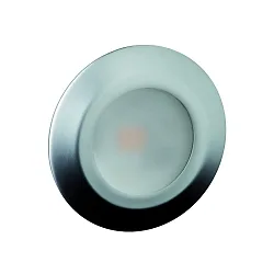 LED Möbeleinbau-Strahler LARA AC V2, IP44, rund, Ø 8.2 cm, 230V AC, 6W 3000K 519lm 95°, schaltbar, starr, chrom matt