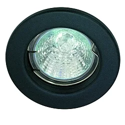 Einbaustrahler, IP20, Ø 8cm, ohne Fassung, DA Ø 6cm, geeignet für Betondecken. Mit Sprengring, starr, schwarz matt