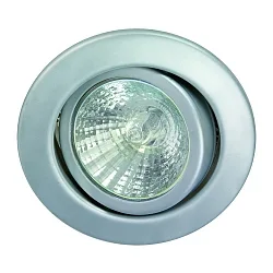 Metal Recessed spot for MR16, without snap ring, swivelling, IP20, chrome matt