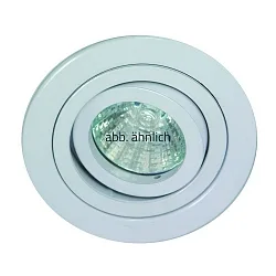 Alu-Druckguss-Einbaustrahler für MR16, IP20, Ø 9.3cm, Einsatz abziehbar, ohne Fassung, kardanisch 30°/360°, weiß matt