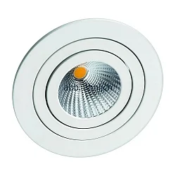 LED Einbaustrahler GLAW, IP40, 350mA (exkl. BG), 7W 3000K 662lm 38°, Alu-Druckguss, kardanisch 30°/355°, weiß matt