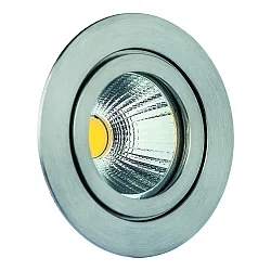 Outdoor LED Einbaustrahler TULKA, IP55, 350mA (exkl. BG), 8W 2700K 738lm 25°, dimmbar, starr, V4A Edelstahl, Blende rund