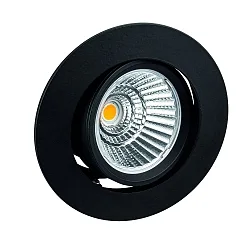 recessed luminaire BAN COB round, swivelling, current constant IP40, black dimmable 7W 620lm 2700K 40° CRI 90-100