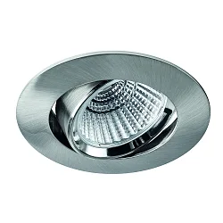 recessed luminaire BAN COB round, swivelling, current constant IP40, brushed iron dimmable 7W 640lm 3000K 40° CRI 90-100