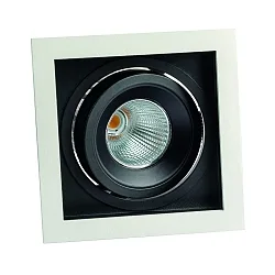LED Einbaustrahler CORU-50K, IP20, 1-flammig, quadratisch, kardanisch, exkl. Leuchtmittel / Fassung / BG, weiß