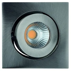 LED Einbaustrahler RINCA COB, IP20, quadratisch, 350mA, 8W 2700K 694lm 25°, CRI >90, schwenkbar, drehbar, eisen gebürstet