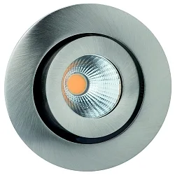 LED Einbaustrahler RINCA COB, IP20, rund, 350mA, 8W 2700K 694lm 25°, CRI >90, schwenkbar, drehbar, eisen gebürstet