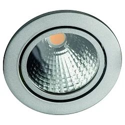 LED Einbaustrahler GLIN COB, IP40, rund, Ø 11.6cm, 500mA, 20W 3000K 1968lm 24°, schwenkbar, exkl. BG, silber