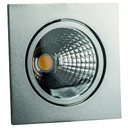 LED Einbaustrahler GLIN COB, IP40, quadratisch, 11.6cm, 500mA, 20W 3000K 1968lm 24°, schwenkbar, exkl. BG, silber
