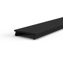 Abdeckung blacklight für Profil TKP25/42, Polycarbonat (PC), abdunkelnd, mattschwarz, 200cm
