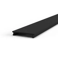 Abdeckung blacklight für Profil TKP35/51, Polycarbonat (PC), abdunkelnd, mattschwarz, 200cm