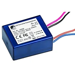 LED Kontstantstrom-Konverter, IP64, 100-240V AC / sek. 350mA, 26-42V, 9.1W-14.7W, Aktiv PFC, schaltbar