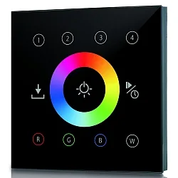 touch panel AC-RF / 4 ZONES RGBW 4 channel, RGBW, with output for radio control signal (RF), black