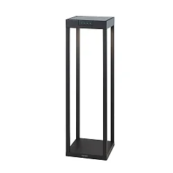LED Akku-Solar-Stehleuchte KLEWE RADIA MAXI, IP65, 50cm, mit Sensor, 3W 3000K 173lm, 3-step dimmbar, graphitgrau