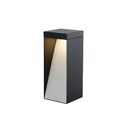 LED Akku-Solar-Stehleuchte KLEWE MILIO SIDE, IP65, mit Sensor, 1-seitig, 2.2W 3000K 117lm 120°, 3-step dimmbar, graphitgrau