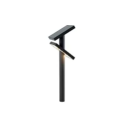 LED Akku-Solarleuchte KLEWE HELIOSTEPPER, IP65, mit Sensor+Erdspieß, 2.2W 3000K 170lm, neigbar, 3-step dimmbar, graphitgrau 