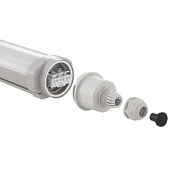 LED Feuchtraumleuchte TRICOLOUR 150 cm 3-CCT 120°, 46W, 3000/4000/5700K, 6000lm, IP65, Ra80, weiß