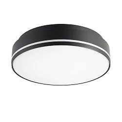 LED Deckenleuchte /  Badleuchte SPLIT, IP54, Ø 27cm, 18/ 24W 3000/ 4000K (CCT DIP) 2000/ 2500lm 110°, schwarz /  opal