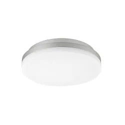 LED Deckenaufbauleuchte CIRCEL Ø 22cm, 10/15W, 3000/4000K, 1200-1700lm, IP54 nicht dimmbar, silber