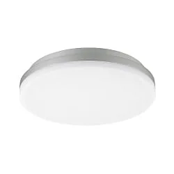 LED Deckenaufbauleuchte CIRCEL Ø 27cm, 10/16/22W, 3000/4000K, 1200-2800lm, IP54, mit Bewegungssensor, nicht dimmbar, silber