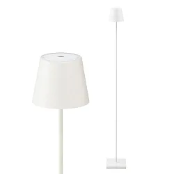 LED Akku-Stehleuchte NUINDIE, 120cm, 2,2W, Flex-Mood, 2200K/2700K, IP54, 168/197lm, Ra85, dimmbar, rund, graphitgrau