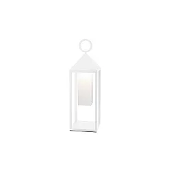 LED Akku-Leuchte NUPHARE Laterne für Garten und Terrasse, 47cm, IP54, 2.2W 2700K 180lm, dimmbar, weiß