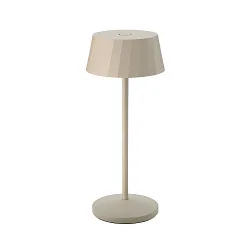 battery table lamp FACETTA down, CCT Switch, set of 1, with touch dimmer IP44, dune beige dimmable