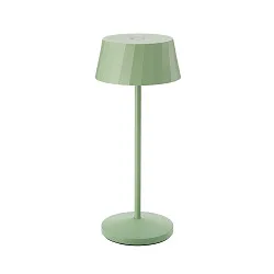 battery table lamp FACETTA down, CCT Switch, set of 1, with touch dimmer IP44, sage green dimmable