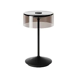 LED Akku-Glasleuchte NUMOTION, IP54, 2.2W 2200/2700K (Flex-Mood) 140/160lm, mit Touch-Dimmer, nachtschwarz / Rauch