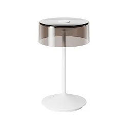 LED Akku-Glasleuchte NUMOTION, IP54, 2.2W 2200/2700K (Flex-Mood) 140/160lm, mit Touch-Dimmer, schneeweiß / Rauch