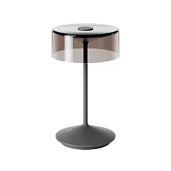 LED Akku-Glasleuchte NUMOTION, IP54, 2.2W 2200/2700K (Flex-Mood) 140/160lm, mit Touch-Dimmer, graphitgrau / Rauch