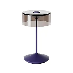 LED Akku-Glasleuchte NUMOTION, IP54, 2.2W 2200/2700K (Flex-Mood) 140/160lm, mit Touch-Dimmer, pflaumenblau / Rauch