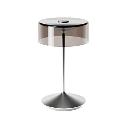 LED Akku-Glasleuchte NUMOTION, IP54, 2.2W 2200/2700K (Flex-Mood) 140/160lm, mit Touch-Dimmer, silber / Rauch