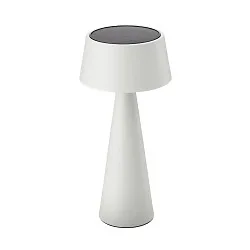LED Akku-Tischleuchte SOLINO, IP44, mit Solar-Panel + USB-C, 3W 2700K 280lm, Touch-Dimmer 3-stufig, schneeweiß
