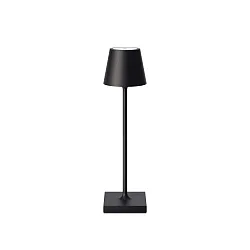 LED-Akku-Tischleuchte NUINDIE POCKET USB-C, IP54, 21cm, 1.4W 2200K/2700K (FlexMood), mit Touch-Dimmer + USB-C, nachtschwarz