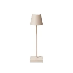 LED-Akku-Tischleuchte NUINDIE POCKET USB-C, IP54, 21cm, 1.4W 2200K/2700K (FlexMood), mit Touch-Dimmer + USB-C, dünenbeige