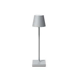 LED-Akku-Tischleuchte NUINDIE POCKET USB-C, IP54, 21cm, 1.4W 2200K/2700K (FlexMood), mit Touch-Dimmer + USB-C, nebelgrau
