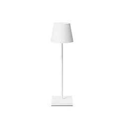 LED-Akku-Tischleuchte NUINDIE USB-C, IP54, rund, 38cm, 2.2W 2200K/2700K (FlexMood), mit Touch-Dimmer + USB-C, schneeweiß