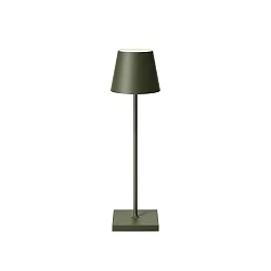 LED-Akku-Tischleuchte NUINDIE USB-C, IP54, rund, 38cm, 2.2W 2200K/2700K (FlexMood), mit Touch-Dimmer + USB-C, tannengrün